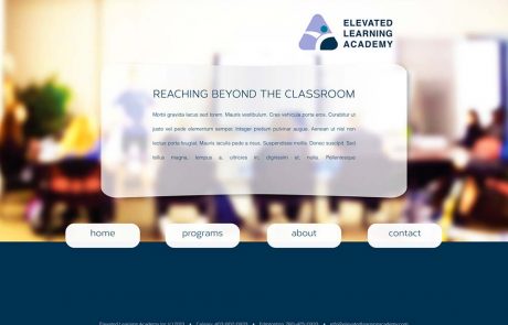 Elevated Learning Academy Custom WordPress Template developed by Zyris - Homepage