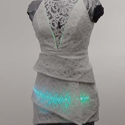 Sequilux, wearable technology LED Light Dress by Zyris